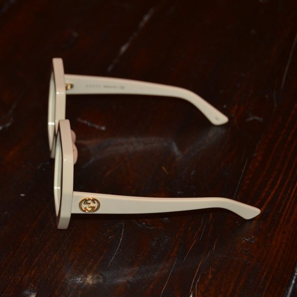 RARE GUCCI IVORY HEXAGON DOUBLE G ITALY GEOMETRIC OVERSIZED SUNGLASSES GG0772S main image 11